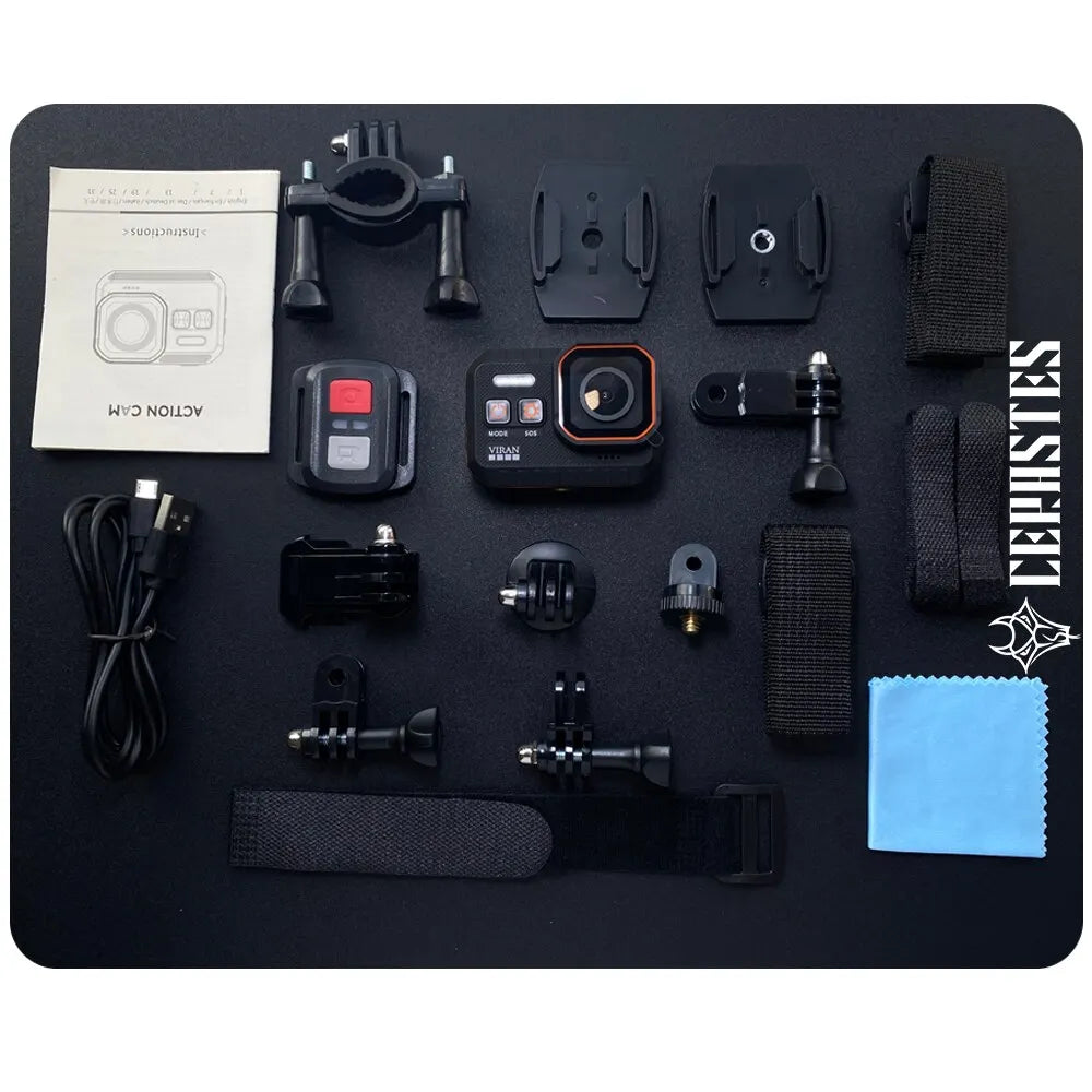 Action Camera 4K60FPS with Remote Control Screen Waterproof Sport Camera Drive Recorder Sports Camera Helmet Action Cam