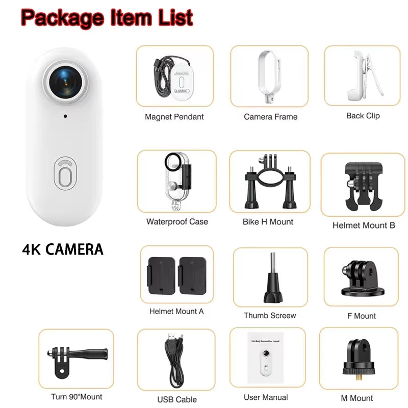 4K Road Cam for Bicycle Action Camera Mini Waterproof Cameras Motorcycle Sports Bodycam Video for Helmet Mtb Wifi Hd Bodycams