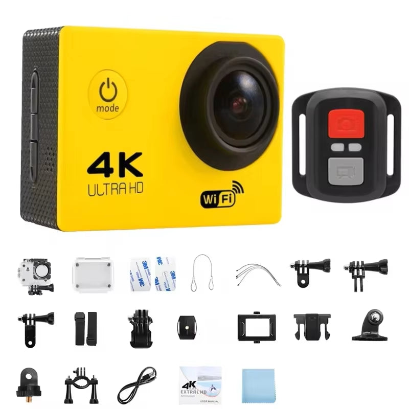 2.0" Action Camera Ultra HD 4K 30FPS Wifi Underwater Cameras Waterproof Helmet Bicycle Video Recording Cameras Outdoor Sport Cam