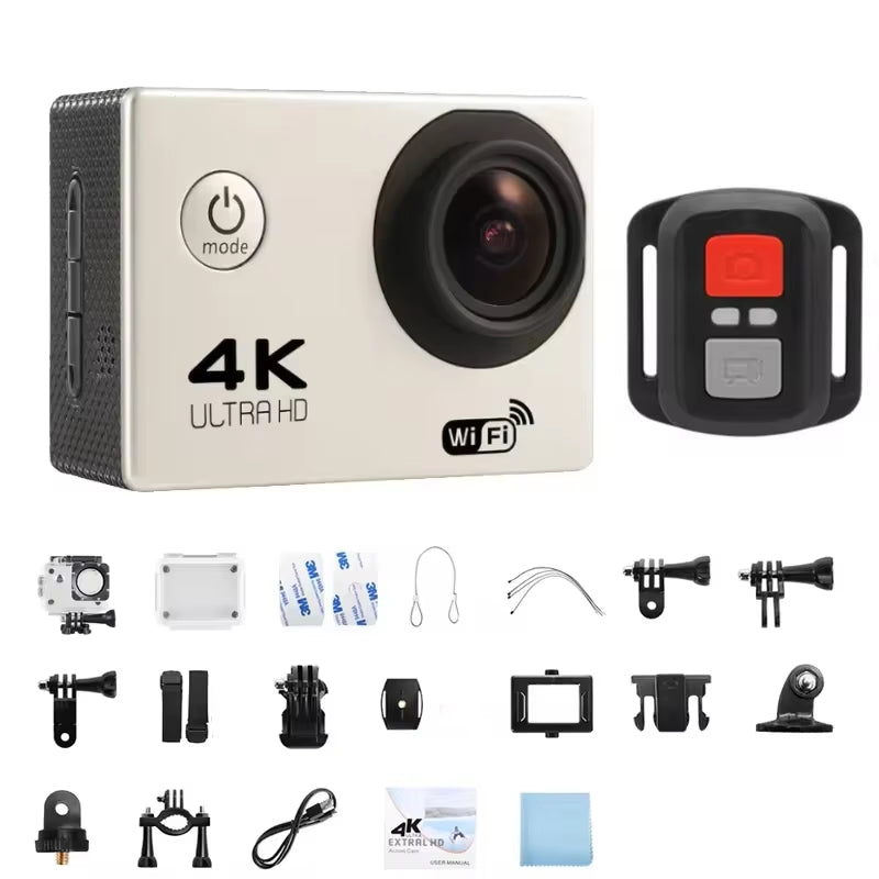2.0" Action Camera Ultra HD 4K 30FPS Wifi Underwater Cameras Waterproof Helmet Bicycle Video Recording Cameras Outdoor Sport Cam
