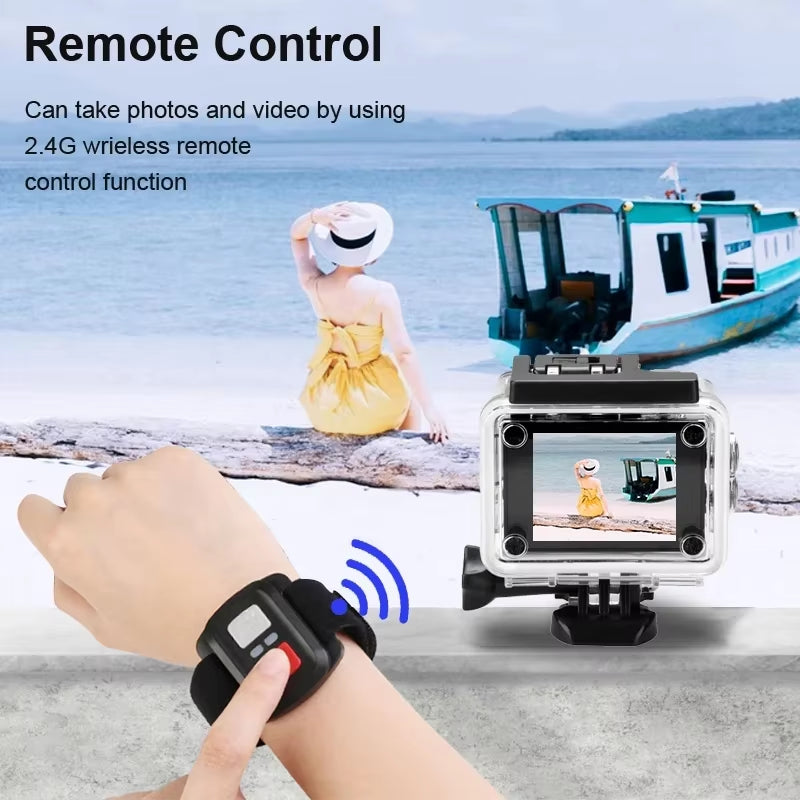 2.0" Action Camera Ultra HD 4K 30FPS Wifi Underwater Cameras Waterproof Helmet Bicycle Video Recording Cameras Outdoor Sport Cam